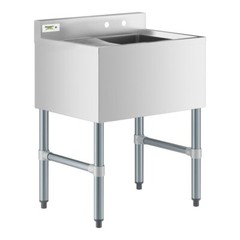 18″W x 24″L Steel One Bowl Commercial Underbar Sink with Left Drainboard