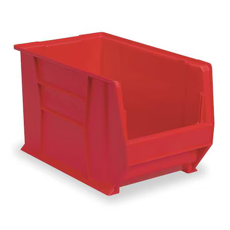 Akro-Mils 30280Red Storage Bin, Plastic, Red, 6 In H, 12 3/8 In W, 20 In L