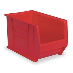Akro-Mils 30280Red Storage Bin, Plastic, Red, 6 In H, 12 3/8 In W, 20 In L