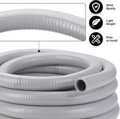 1 Inch Flexible Liquid Tight Conduit 25FT, Non Metallic Electrical Conduit Kit w