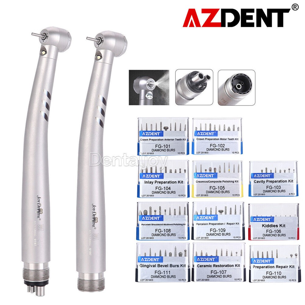 Dental Fiber Optic LED E-generator high speed handpiece/ Diamond Burs