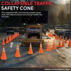 4xOrange Oxford fabric Collapsible Traffic Safety Cones 28in Park Lots Roadsides