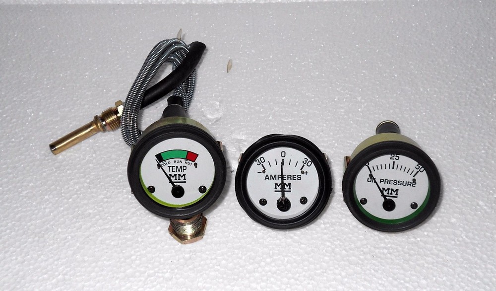Minneapolis Moline Tractor Temperature Oil Pressure Ammeter Gauge Kit