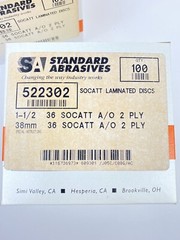 2 Boxes of 100 1 1/2” 36 Grit Quick Change T2 Sanding Disc AO W Holder (OS5)