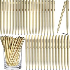 Fuutreo 50 Pack Gold Pens Bulk Gold Metal Slim Ballpoint Pens Retractable Bla…