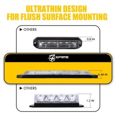 Xprite 4 Pods Front Grille led Strobe Lights bar Side Marker Flashing Amber lamp
