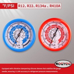 Rogvoc HVAC Manifold Gauge Set for R22/R410a/R134a 3 Way Mini