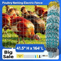 Durable & Portable Electric Poultry Netting Fence Ideal for Farm, Ranch, Garden
