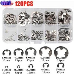 120 E Clips C CIRCLIPS Stainless Steel Kit Retaining Ring Assorted 1.5mm to 10mm