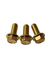 100 pcs M10-1.5×25 Hex Flange Frame Bolt Class 10.9 DIN 6921 Zinc Yellow