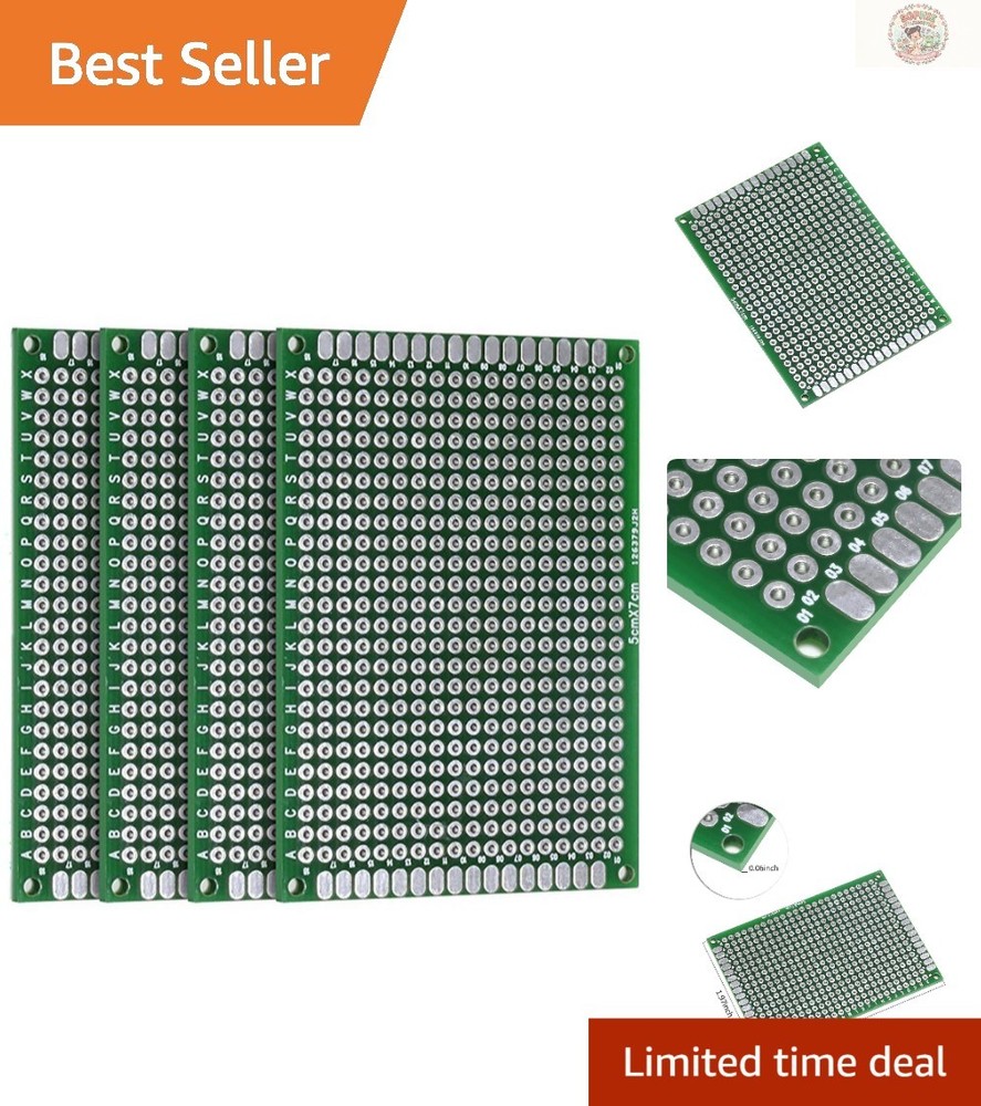 4 pcs Universal Circuit Board 5cm X 7cm – Durable Double-Sided PCB For Soldering