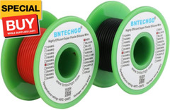 22 Gauge Silicone Wire Spool red 50ft and Black 50ft Flexible 22 AWG Stranded Ti