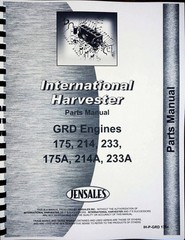 International GRD Engine Parts Manual Catalog 175 175A 214 214A 233 233A