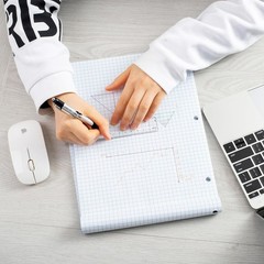 Graph Paper Pad 8.5×11 Inches, 55 Sheets, 3-Hole Punched for Engineers