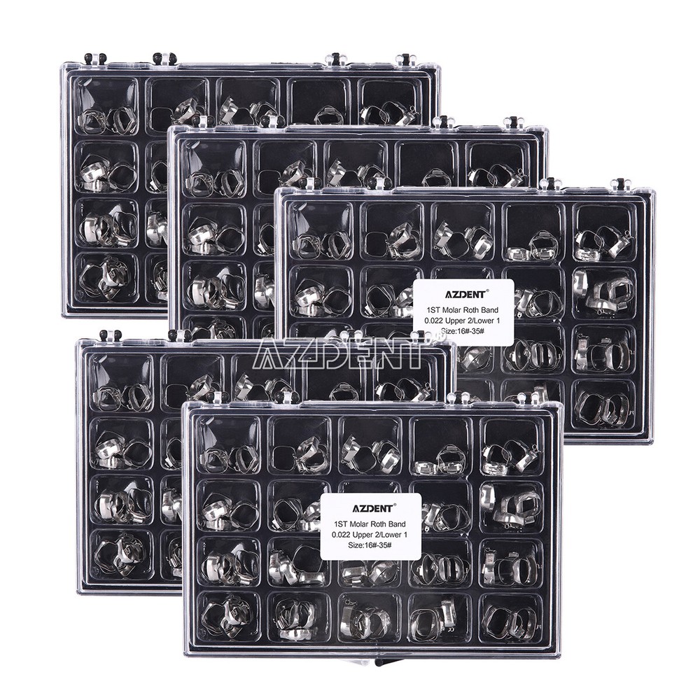 5X AZDENT Dental Orthodontic Buccal Tube Bands Roth 0.022 1st Molar 16#-35#