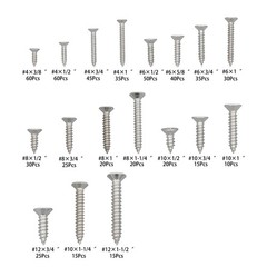 550Piece 304 Stainless Steel Wood Screws Assortment Kit Phillips Flat Head Sheet