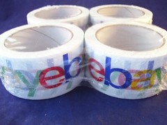 eBay Branded Logo Packing Tape 2″ x 75 Yds 4 Rolls NEW Primary Colors BOPP