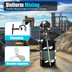50 Gallon Pneumatic Mixer Rung Dope Tank Barrel Type 304Stainless Steel 4″ Blade