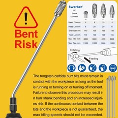 4Pcs Long Carbide Burr Set 1/4″ Shank 6.1″ Die Grinder Bits Rotary Rasp NEW