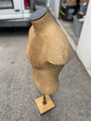 Vintage Brown Burlap Eddie Bauer Adult Male Dress Form Mannequin Body Torso Rare