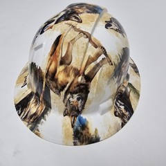 full brim hard hat custom hydro dipped IN WOLVES OF NATURE NEW WOLF COYOTE