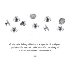 50 Pcs Dental Orthodontic Bondable Metal Lingual Buttons Round Mesh Base Split