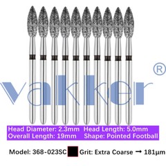 10pc Vakker Dental FG Football Egg Shape Diamond Burs for High Speed Handpiece
