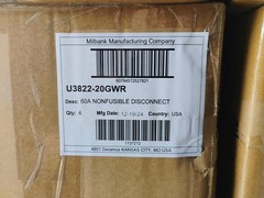MILBANK U3822-20GWR PULL-OUT DISCONNECT SWITCH 60 AMP 2-POLE NON-FUSED NEW
