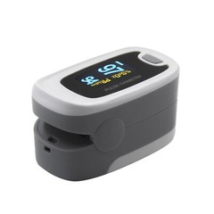 grey CMS50N OLED Fingertip Pulse Oximeter, Spo2 Monitor,Carry Case,Lanyard