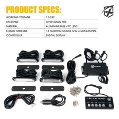Xprite 4 Pods Front Grille led Strobe Lights bar Side Marker Flashing Amber lamp