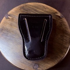 Gould & Goodrich Handuff Case Black High Gloss Leather Nickle Snap C303