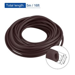 Rubber Cord Tube 16ft 1/8″ Dia 1/16″ Hole Dark Brown Hollow Tubing for DIY Craft
