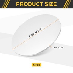 6Pcs Aluminum Disc 4″(100mm) Dia 0.04″(1mm) Thick Round 5052 Aluminum Sheets