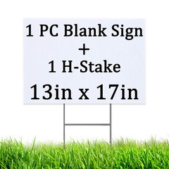 Blank White Yard Signs Billboard with Stakes – DIY craft 6*24”/13*17”/18*26”
