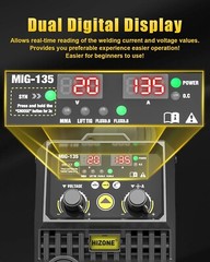135A MIG Welder 110V Flux Core MIG Welder/Lift TIG/Stick 3 in 1 Welding Machine