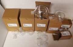 Mixed lot of new and used 19/22 round bottom flasks 3x500ml, 2×250,6×100,4×50 ml