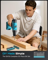 Seesii 21V Cordless Drill Tool Kit – Tool Combo Set Hand Tool Kit Toolbox