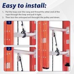Extension Ladder Rope Replacement Compatible with Werner AC30-2 1 Pack, Black