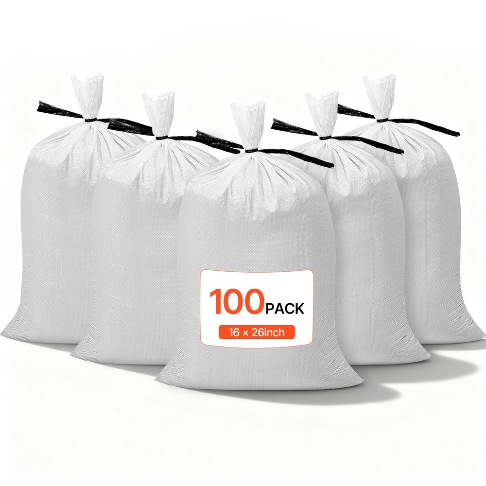 VEVOR Empty Sandbags 100 Packs 16×26 in Heavy Duty Sand Bags 50lb Capacity