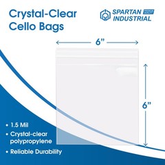 – 6″ X 6″ (1000 Count) Crystal Clear Resealable Cello Poly Bags for Packaging…