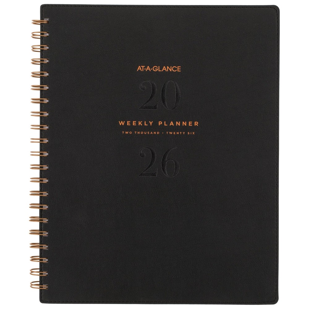 AT-A-GLANCE 2026 Planner, Weekly & Monthly, 8.5″ x 11″, Large, Black, Black