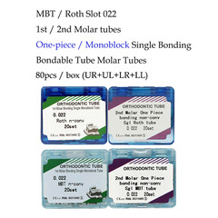 20 sets Dental Orthodontic Buccal Tube 1st 2nd Molar MBT Roth 022 Bondable Tubes