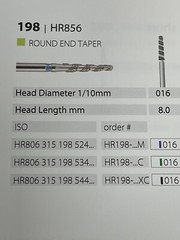 HR198-016Lxc /8116.8C Spiral FG Diamond ExtraCoarse Grit Round End Taper 20 Bur