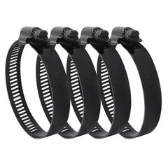 Litoexpe 2.5 Inch Stainless Steel Worm Gear Hose Clamp 4 Pcs, Inch, Black