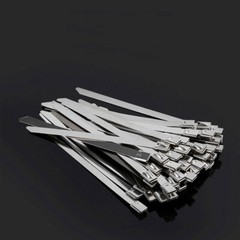 100 Pcs 150*4.6mm 304 Stainless Steel Metal Exhaust Wrap Locking Cable Zip Ties