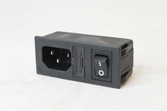 Qualtek IEC Power Jack Switch Input Module Fused Panel Mount IEC320 120v 250v 6A