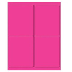 400 Labels Tape Logic 4″ x 5″ Fluorescent Pink No Perf Labels, LL181PK