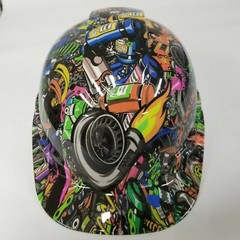 Hard Hat custom hydro dipped , OSHA approved CAP STYLE, TUNER STICKER BOMB TURBO