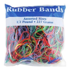 Rubber Bands Assorted Sizes 0.5 lb Bag – Strong Elastic for
