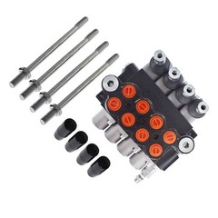 4 Spool Hydraulic Monoblock Double Acting Control Valve, 11 GPM, SAE Ports